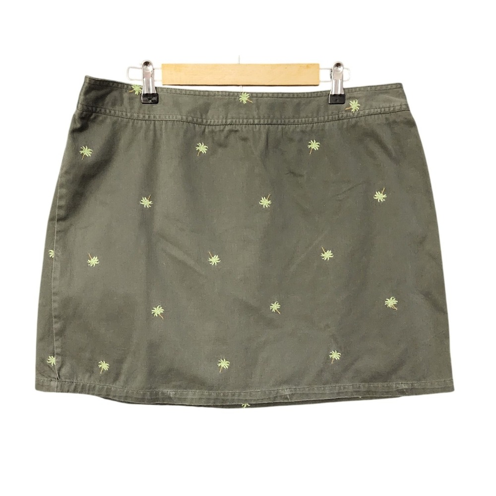 STO Susquehanna Trail Women's Outfitters Skirt Green Palm Tree Mini, 16